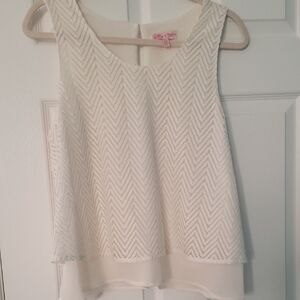 Charlotte Russe White Chevron Blouse